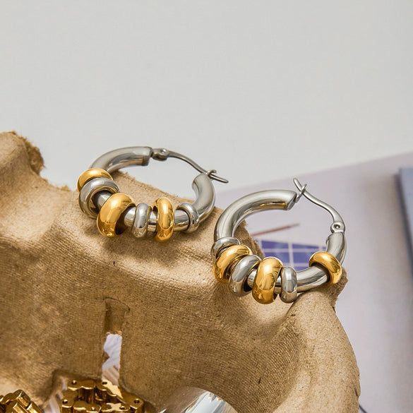 Stainless Steel Ushaped Electroplated Women's Removable Multiring Earrings