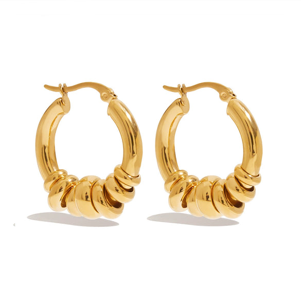 Stainless Steel Ushaped Electroplated Women's Removable Multiring Earrings