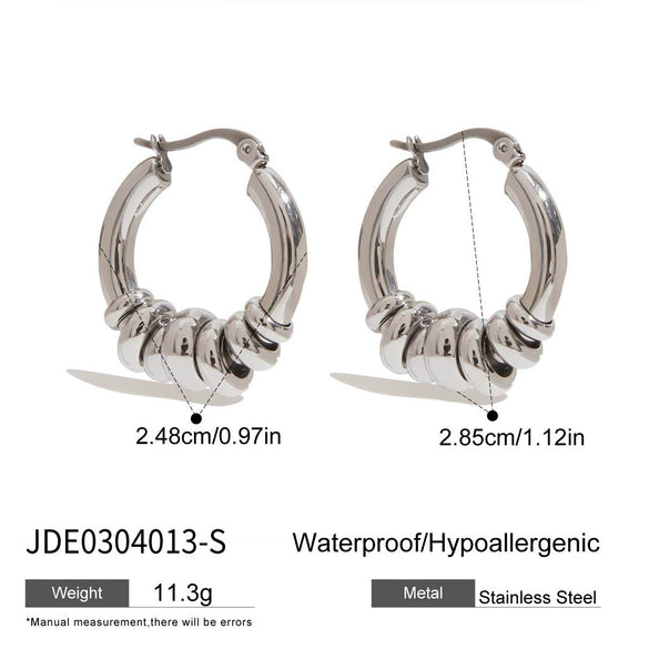 Stainless Steel Ushaped Electroplated Women's Removable Multiring Earrings