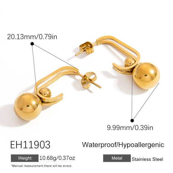 Stainless Steel Ushaped Geometric Electroplating Women's Earrings