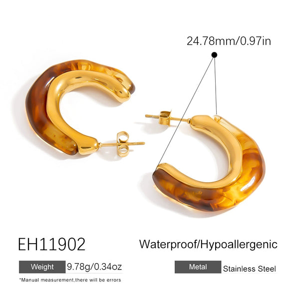 Stainless Steel Ushaped Geometric Electroplating Women's Earrings