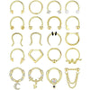 Stainless Steel Ushaped Nose Ring Ball Horseshoe Rod Piercing Jewelry Electroplated Combination Set Unisex