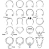 Stainless Steel Ushaped Nose Ring Ball Horseshoe Rod Piercing Jewelry Electroplated Combination Set Unisex