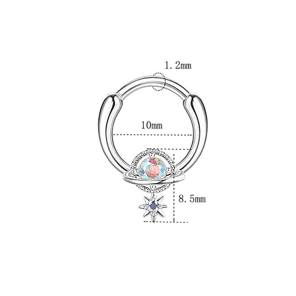 Stainless Steel Ushaped Nose Ring Ball Horseshoe Rod Piercing Jewelry Electroplated Combination Set Unisex
