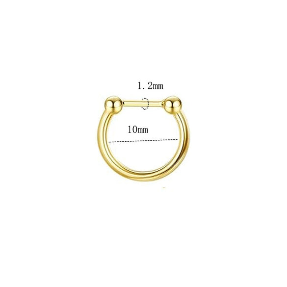 Stainless Steel Ushaped Nose Ring Ball Horseshoe Rod Piercing Jewelry Electroplated Combination Set Unisex