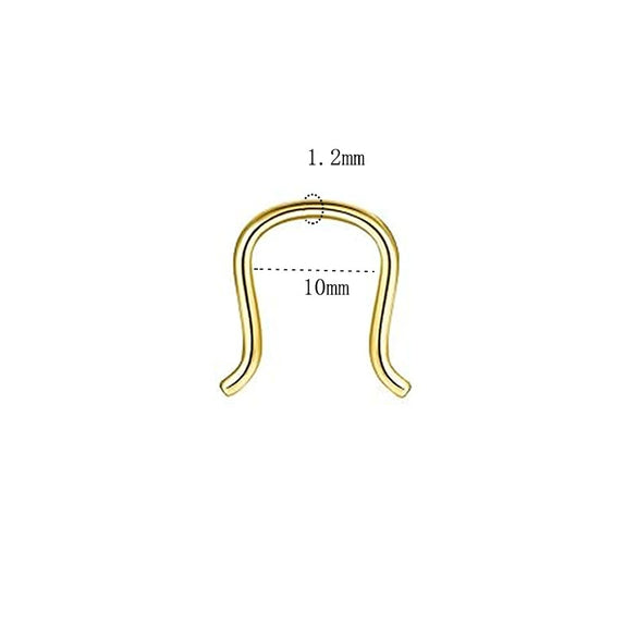 Stainless Steel Ushaped Nose Ring Ball Horseshoe Rod Piercing Jewelry Electroplated Combination Set Unisex