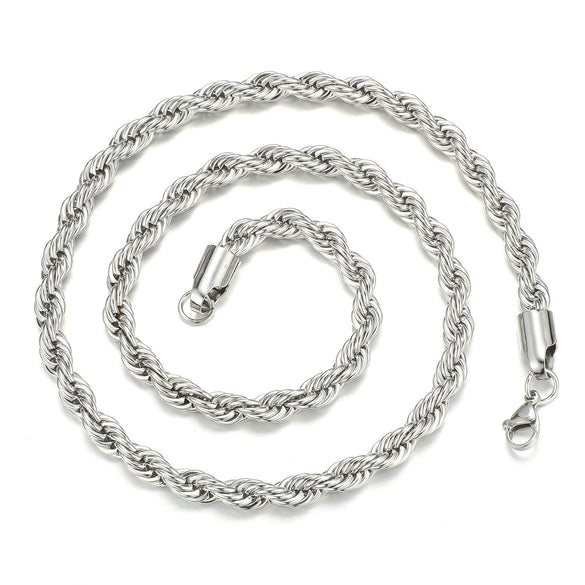 Stainless Steel Ushaped Twist Chain Electroplating Pendant Gold Necklace Fashion Hiphop Jewelry For Unisex