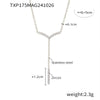 Stainless Steel V Shaped Tassel Long Strip Inlaid Zircon Electroplated Clavicle Necklace And Bracelet Set For Women