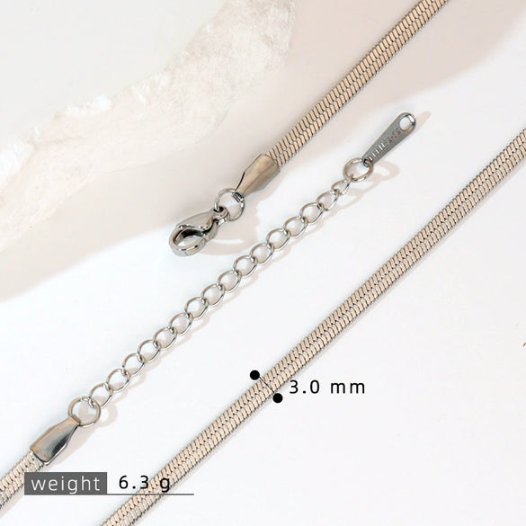Stainless Steel Vacuum Electroplated Naked Chain Twist Chain Blade Round Snake Chain Single Chain Clavicle Chain Plain Chain