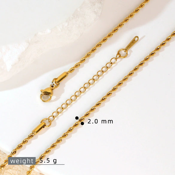 Stainless Steel Vacuum Electroplated Naked Chain Twist Chain Blade Round Snake Chain Single Chain Clavicle Chain Plain Chain