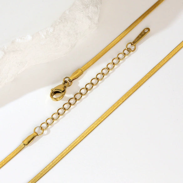 Stainless Steel Vacuum Electroplated Naked Chain Twist Chain Blade Round Snake Chain Single Chain Clavicle Chain Plain Chain