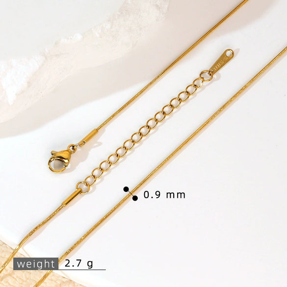 Stainless Steel Vacuum Electroplated Naked Chain Twist Chain Blade Round Snake Chain Single Chain Clavicle Chain Plain Chain