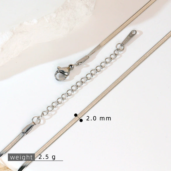 Stainless Steel Vacuum Electroplated Naked Chain Twist Chain Blade Round Snake Chain Single Chain Clavicle Chain Plain Chain