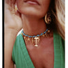 Stainless Steel Vacuum Electroplated Rope Necklace In Ocean Colorful Burgundy Style