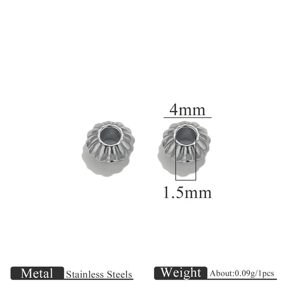 Stainless Steel Vacuum Goldplated Totem Pattern Round Abacus Beads Jewelry Accessories For Diy Bracelet Necklace Handmade Loose Beads