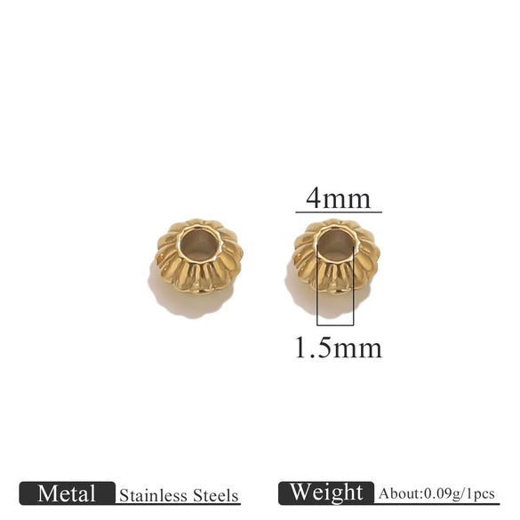Stainless Steel Vacuum Goldplated Totem Pattern Round Abacus Beads Jewelry Accessories For Diy Bracelet Necklace Handmade Loose Beads