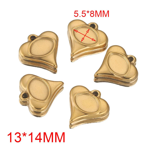 Stainless Steel Vacuum Peach Heart Drip Tray Jewelry Accessories Necklace With Dragon Pattern And Electroplating