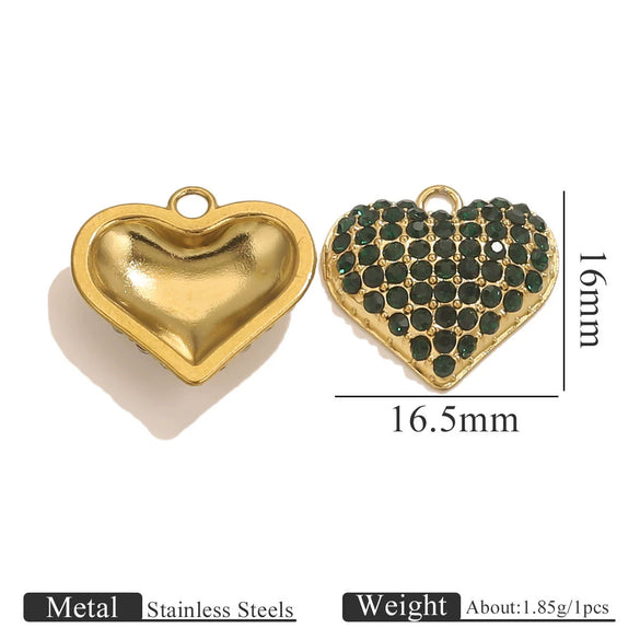 Stainless Steel Vacuum Plated Gold Heart Shaped Love Pendant Necklace Jewelry Accessories