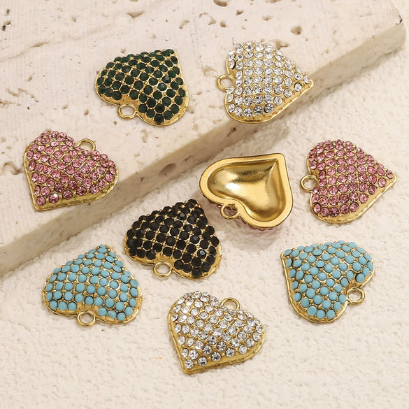 Stainless Steel Vacuum Plated Gold Heart Shaped Love Pendant Necklace Jewelry Accessories