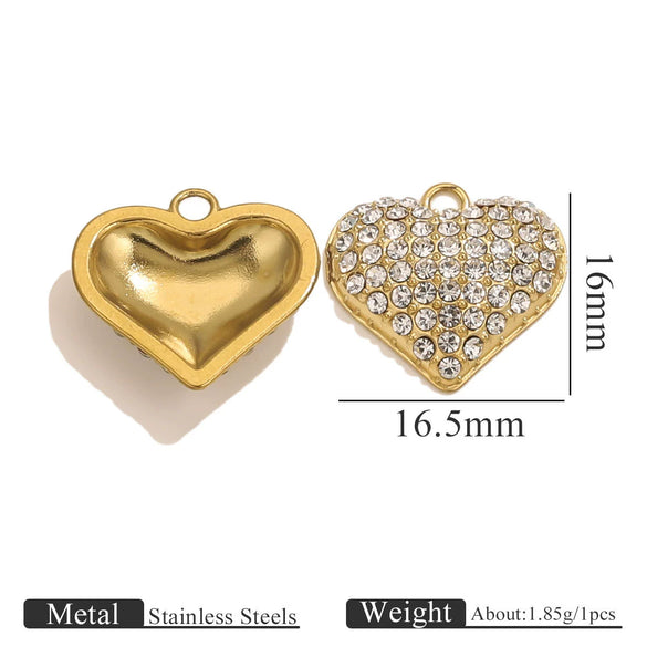 Stainless Steel Vacuum Plated Gold Heart Shaped Love Pendant Necklace Jewelry Accessories