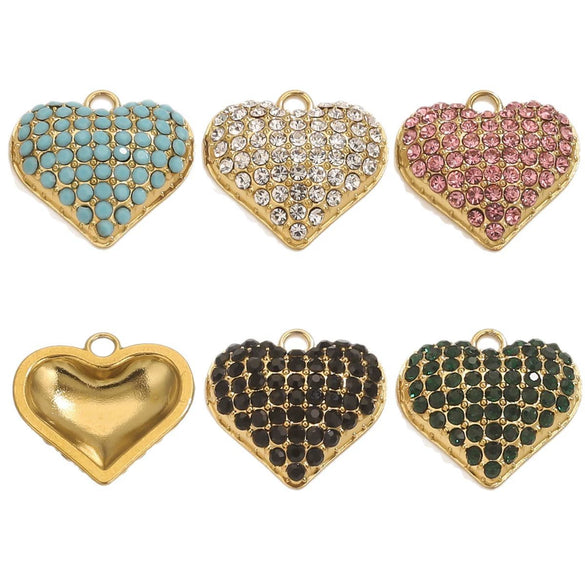 Stainless Steel Vacuum Plated Gold Heart Shaped Love Pendant Necklace Jewelry Accessories