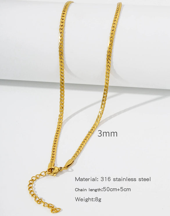 Stainless Steel Vacuum Plated O Shaped Chain Minimalist Unisex Diy Jewelry Accessories