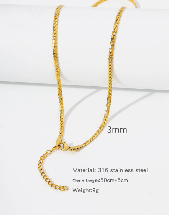 Stainless Steel Vacuum Plated O Shaped Chain Minimalist Unisex Diy Jewelry Accessories