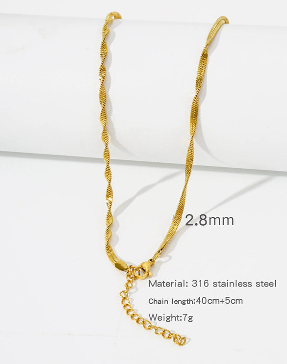 Stainless Steel Vacuum Plated O Shaped Chain Minimalist Unisex Diy Jewelry Accessories