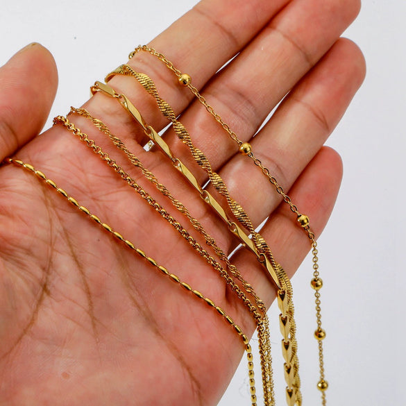 Stainless Steel Vacuum Plated O Shaped Chain Minimalist Unisex Diy Jewelry Accessories