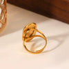 Stainless Steel Velvet Leopard Print Geometric Ring Electroplated Women's Jewelry