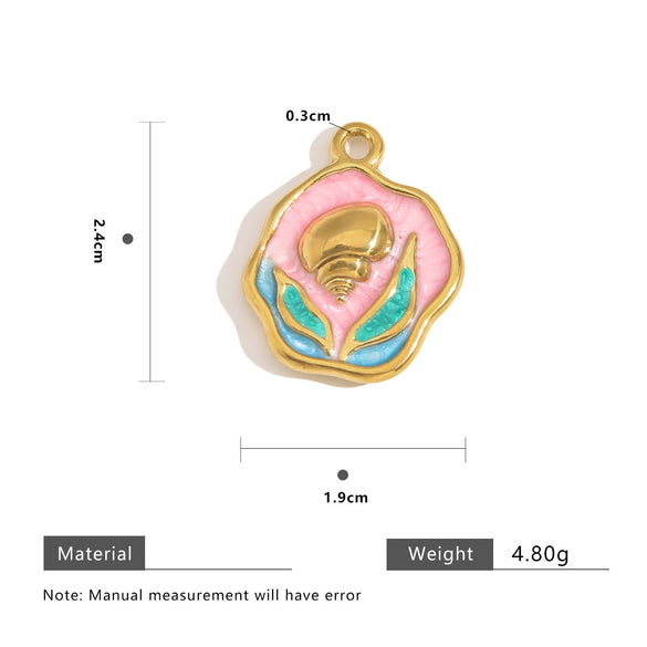 Stainless Steel Versatile Oil Dripping Totem Specialshaped Squirrel Conch Heart Flower Pendant Jewelry Accessories