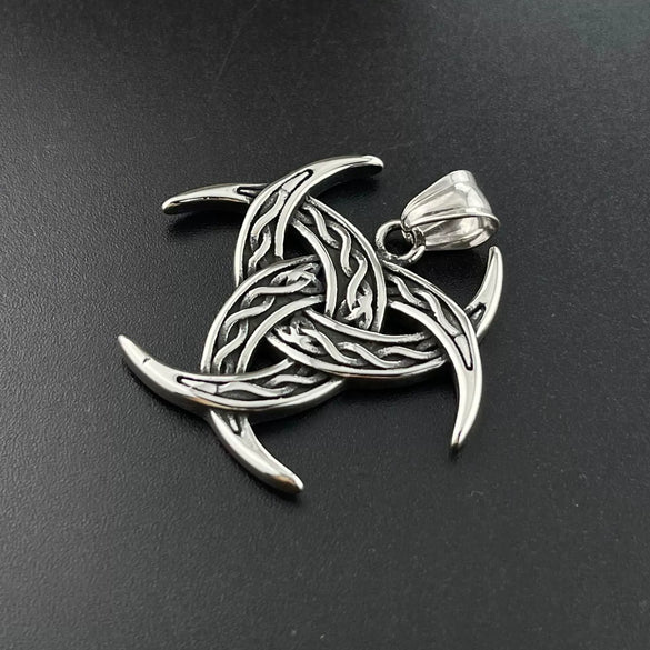 Stainless Steel Viking Celtic Knot Pendant Polished Men's Necklace Jewelry