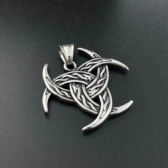 Stainless Steel Viking Celtic Knot Pendant Polished Men's Necklace Jewelry