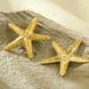 Stainless Steel Vintage Exaggerated Star Hammer Earrings Electroplated