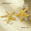 Stainless Steel Vintage Exaggerated Star Hammer Earrings Electroplated