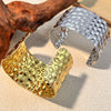 Stainless Steel Vintage Geometric Electroplating Exaggerated Open Wide Edition Irregular Women's Bracelet