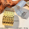 Stainless Steel Vintage Geometric Electroplating Exaggerated Open Wide Edition Irregular Women's Bracelet