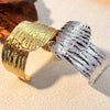 Stainless Steel Vintage Geometric Open Bracelet For Women With Electroplating