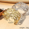 Stainless Steel Vintage Geometric Open Hydraulic Pig Nose Hollow Adjustable Nonfading Electroplated Bracelet