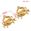 Stainless Steel Vintage Marine Crab Conch Pendant Necklace Electroplated Gold Jewelry