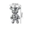 Stainless Steel Vintage Personality Violent Bear Pendant Necklace With Compass Pattern And Electroplating Treatment