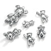 Stainless Steel Vintage Personality Violent Bear Pendant Necklace With Compass Pattern And Electroplating Treatment