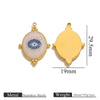 Stainless Steel Vintage Round Blue Eye Jewelry Accessories With Oil Dropping And Electroplating