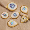 Stainless Steel Vintage Round Blue Eye Jewelry Accessories With Oil Dropping And Electroplating