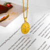 Stainless Steel Virgin Cross Devil's Eye Pendant Necklace With Electroplating