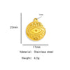 Stainless Steel Virgin Cross Devil's Eye Pendant Necklace With Electroplating