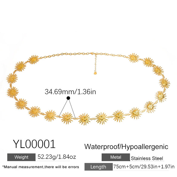 Stainless Steel Waist Chain Tropical Style Natural Shell Waist Ornament