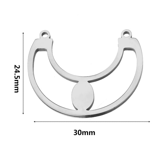 Stainless Steel Water Drop Bohemian Fish Pattern Electroplated Charm Pendant For Earrings And Necklace