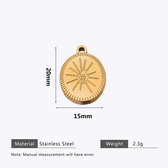 Stainless Steel Water Drop Bohemian Totem Charm Pendant Hanging Earrings With Electroplating
