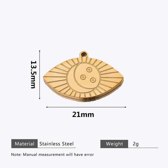 Stainless Steel Water Drop Bohemian Totem Charm Pendant Hanging Earrings With Electroplating